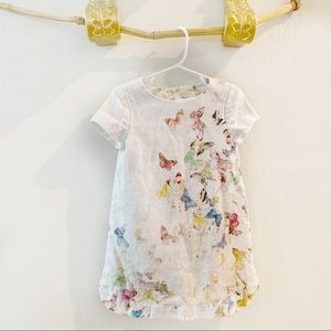 Zara Kids Girls White Butterfly Print Dress 4/5